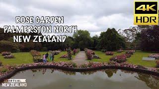 【4K HDR】Walk Tour Rose Garden Palmerston North  New Zealand!