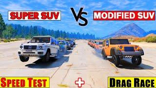 GTA 5 : Modified Indian SUV Vs Super SUV Cars Top Speed + Drag Race in GTA 5