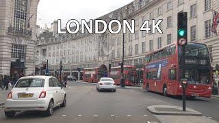 London 4K - West End Drive - Driving Downtown - England