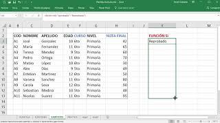 Función SI en Excel