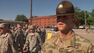 Students meet US Army Drill Sergeant - ROTC Cadet Summer Training Fort Knox