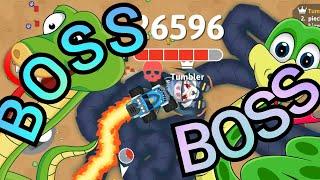 Cool boss game, Mega Boss Tengao vs Mega Boss Stomper. Epic Game Moment. Snake.IO