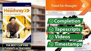 New Headway Pre-Intermediate 5th Edition - Unit 4: Food For Thought || Student's Book