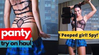 Peeped girl mini skirt panties haul dancing & panty try on haul 2022 transparent