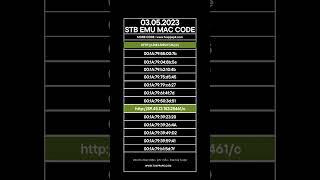 STB EMU MAC CODE DAİLY LİST [03.05.2023] [WWW.TVAPPAPK.COM]