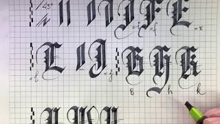 Calligraphy gothic заглавные буквы. Готика: упражнения для плоского пера Pilot Parallel Pen. 哥特式