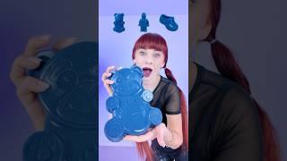 ASMR Dark Blue Giant Jelly Gummy Candy Eating Mukbang  #asmr