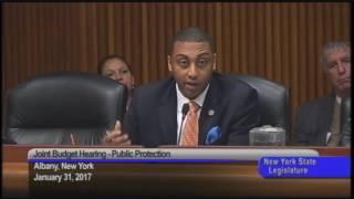 Senator Bailey questions Anthony Annucci at the Public Protection Joint Budget Hearing