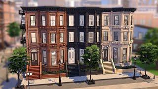 NEW YORK BROWNSTONE TOWNHOUSES | Sims 4 Speed Build (Stop Motion)