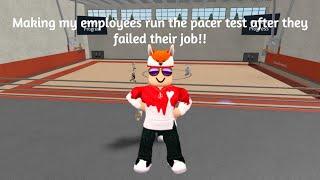 Overlook Bay Manager making employees run the pacer test (Roblox Overlook Bay & Pacer Test)