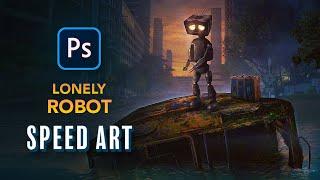 Creating a LONELY ROBOT in Photoshop - Sci-Fi Speed Art