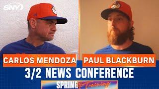 Carlos Mendoza on Paul Blackburn's outing in Mets game: 'Not worried about results right now' | SNY