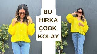 ÇOOK KOLAY UÇUŞ UÇUŞ BİR HIRKA YAPIYORUZ  #kolayhırka