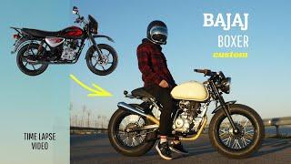 Cafe Racer Timelapse Build - BAJAJ BOXER 150 budget custom bike