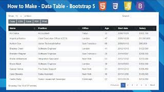 How To Make Data Table  Export Bootstrap 5  | MJ MARAZ