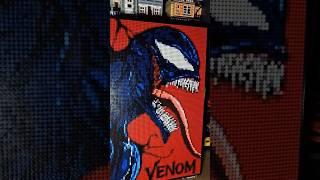 Glowing Venom made with 11,5k Lego pieces!  #Lego #legoart #venom #diamondpainting #marvel