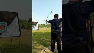 Tehnik three finger dengan busur horsebow.. Mister Rosidi shooting jarak 40 meter