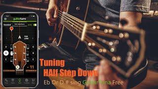 Guitar Tuning ( Half Step Down - Eb Or D#) using GuitarTuna free