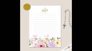 Printable Catholic Stationery #catholic #blessed #stationery #printable #digitaldownload #homeschool