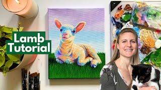 Paint a Lamb in 65-minutes Step by Step Using Acrylic Paint for Beginner Artists