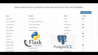 Delete multiple records by selecting checkboxes using Python Flask with PostgreSQL