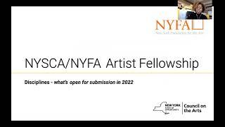 2022 NYSCA/NYFA Artist Fellowship Info Session: 2022 Disciplines