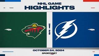 NHL Highlights | Wild vs. Lightning - October 24, 2024