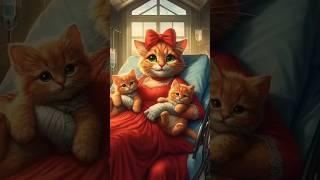 cat mother 2 baby cat happy family  #viral #shortvideos #cartoon #shorts