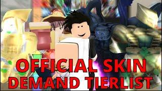 YBA [old] OFFICIAL DEMAND COMMUNITY TIERLIST [MADE BY WITHERED] [Your Bizarre Adventure Shiny/Skins]