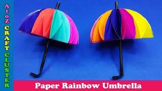 How to make a Paper Rainbow Umbrella | Mini Umbrella | DIY Crafts