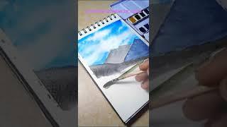 Easy watercolor painting. #watercolor #landscapepainting