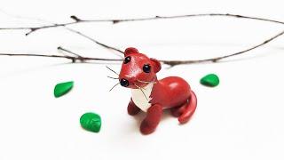 Как слепить Ласку из пластилина/полимерной глины/мастики (Modelling Clay Weasel)