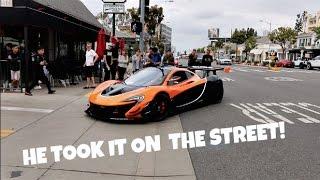 HE DROVE A RACE CAR ON THE STREET!