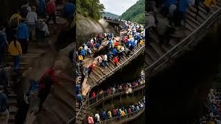 Hillside Collapses on Hiking Trail! Hikers Shocked by Sudden Landslide