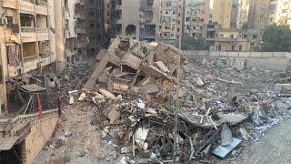 Destruction at site of overnight Israeli strikes on Beirut's southern suburbs | AFP