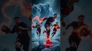 Ronaldo, Messi, Neymar & Mbappe vs The Ice Titan in Frozen Stadium! ️