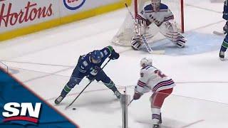 Canucks' Conor Garland Buries The Rebound After Andrei Kuzmenko's Fancy Footwork