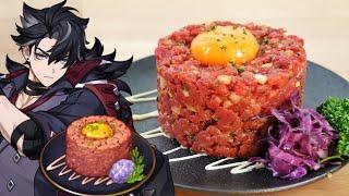 “Steak Tartaglia (Tartare)” dedicated to Wriothesley Genshin Fontaine dish /原神フォンテーヌ料理タルタルタワー リオセスリへ