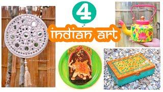 4 INDIAN ART FORMS / kalamkari / Lippan Art / Pichwai Art / Decoupage DIYwithKANCHAN