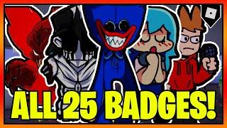 How to get ALL 25 BADGES + SKINS/MORPHS in FRIDAY NIGHT FUNKYN' RP || Roblox