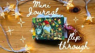 Full Tour Mini Journal Flip Through | Christmas Mini Journal Made With Clothing Tags ‍️‍⬛