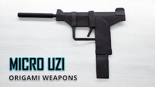 Micro UZI Submachine Gun from Paper - Easy Origami weapons Submachine gun