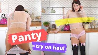 See Through Transparent Lingerie Haul at Panties Haul Lingerie Model Panty try on haul at stockin