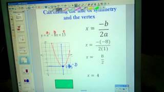 Lesson 8.2 Line of Symmetry and Vertex