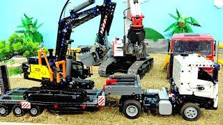 Lego Technic - Excavator, Carrier Truck Assembly with Construction Vehicles