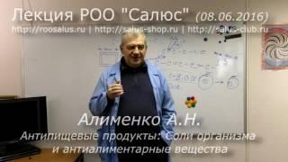 Антипищевые продукты Соли организма и антиалиментарные вещества  (А.Н. Алименко)