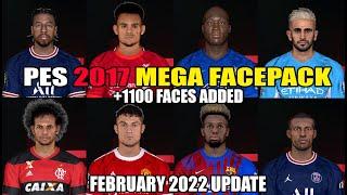 PES 2017 NEW MEGA FACEPACK HD 2022 | FEBRUARY UPDATE ( +1100 FACES )