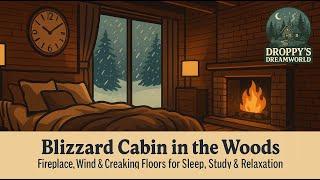 Blizzard Cabin in the Woods • Fireplace, Wind & Creaking Floors for Sleep, Study & Relaxation