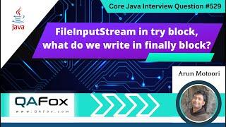 FileInputStream in try block, what do we write in finally block (Core Java Interview Question #529)