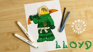 How to draw Lloyd Ninjago Dragons Rising / Ninjago Lloyd drawing